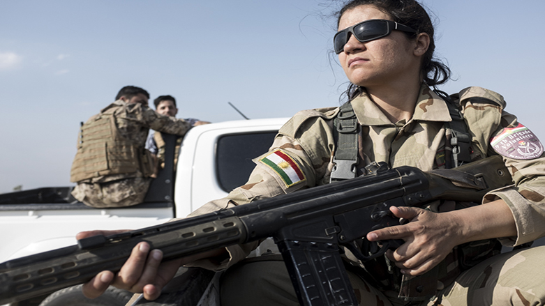 Jaira Pantajo a Brazilian Peshmerga volunteer in the Daquq front line, southern Kirkuk, May 15, 2016. (Photo: Kurdistan24/Alexandre Afonso)